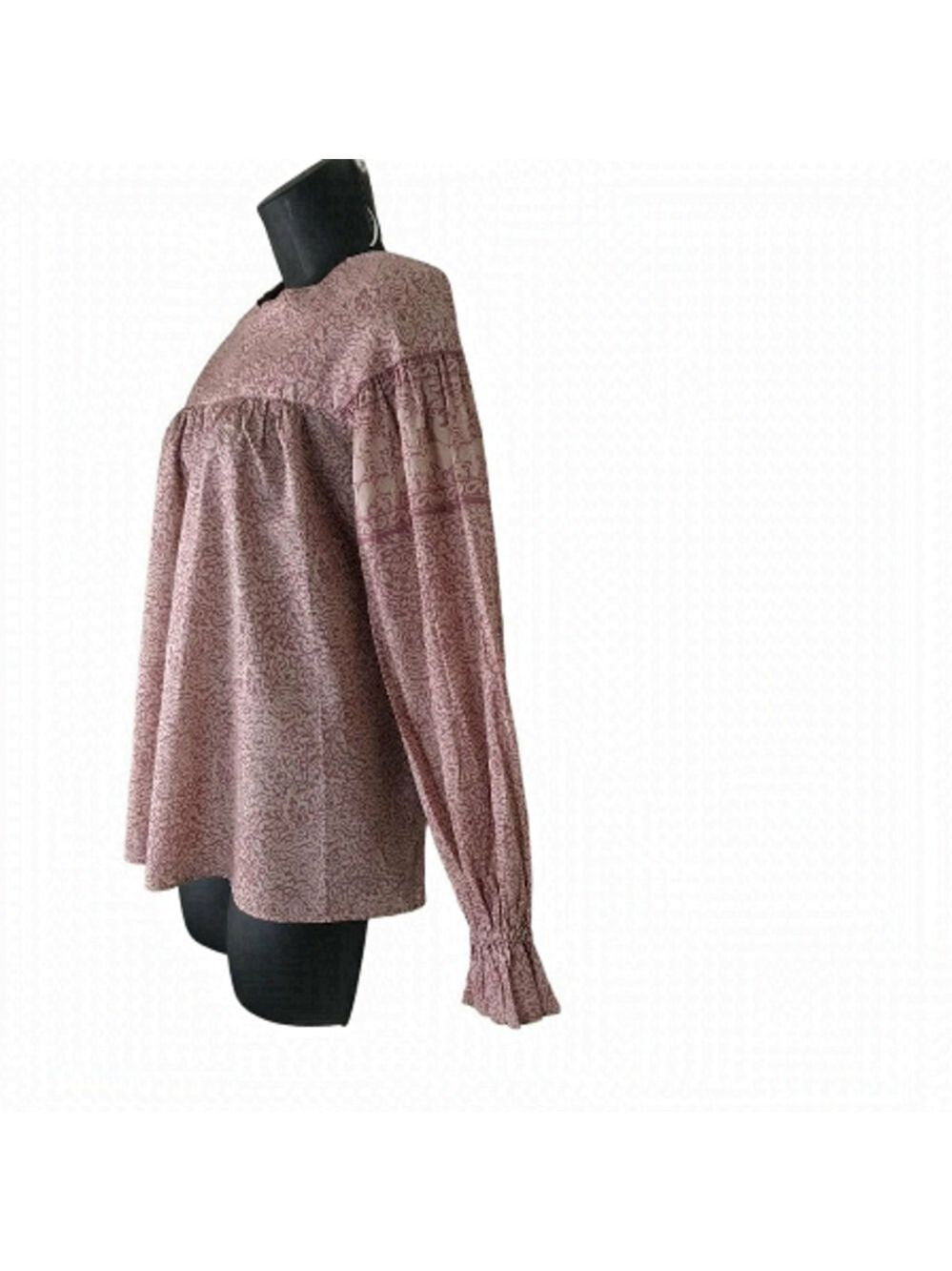 ANNA Sui  & Uniglo Bohemian Pink Paisley Floral Like Blouse Size XS